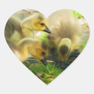Cute Gosling Heart Sticker