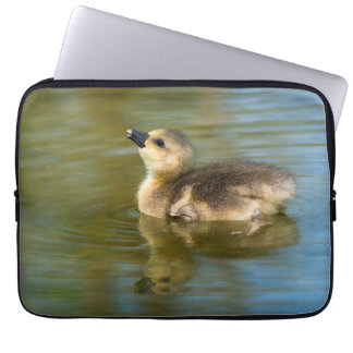 Cute Gosling on pond Laptop Sleeve