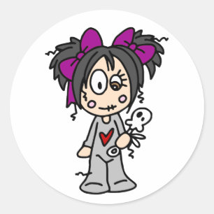 Cute Goth Baby Classic Round Sticker