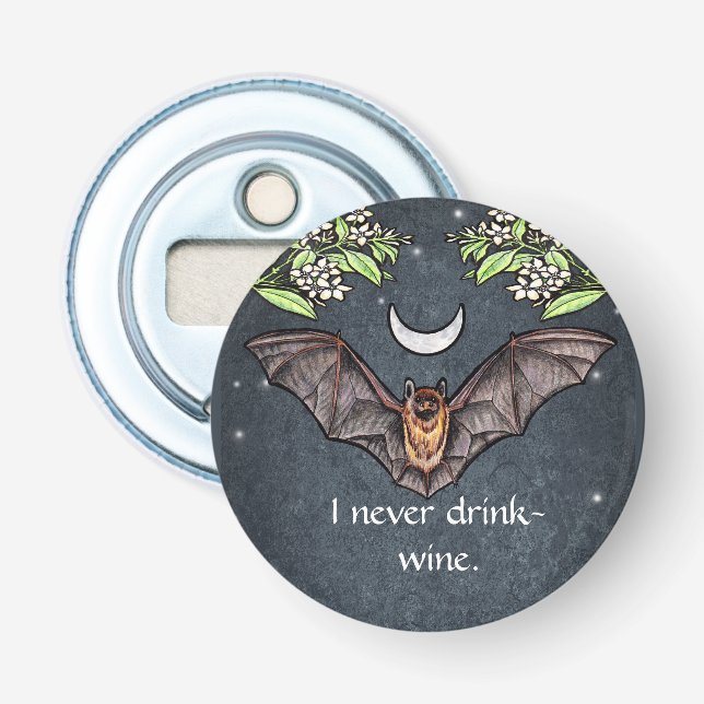 Cute Goth Bat Bottle Opener (Front)