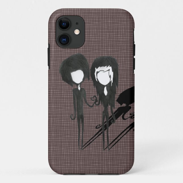 Cute Goth Emo Couple Boy and Girl Case-Mate iPhone Case (Back)