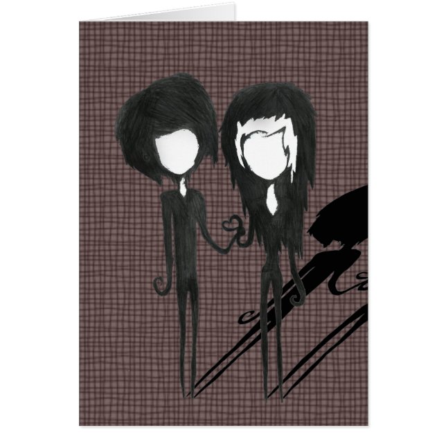 Cute Goth Girl and Boy Alternative Art Drawing (Front)