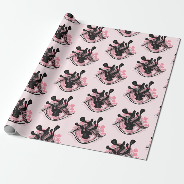 Cute Goth Pink Eye Creepy Horror Wicca Wrapping Paper (Unrolled)