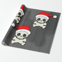 Cute Goth Skulls in Santa Hats