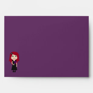 Cute Gothic Bridal Shower Purple Linen Envelope