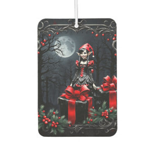 Cute Gothic Christmas Elf. Car Air Freshener