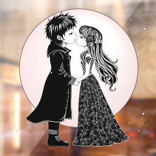 Cute Gothic Emo Kids Kiss Valentine's Day