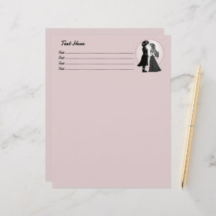 Cute Gothic Emo Kids Kiss Valentine's Day Custom Letterhead