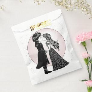 Cute Gothic Emo Kids Kiss Valentine's Day  Favour Bags