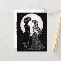 Cute Gothic Emo Kids Kiss Valentine's Day