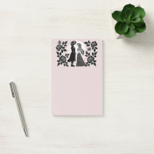 Cute Gothic Emo Kids Kiss Valentine's Day  Post-it Notes