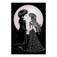 Cute Gothic Emo Kids Kiss Valentine's Day