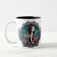 Cute Gothic Fairy and Owl Fantasy Art Mug