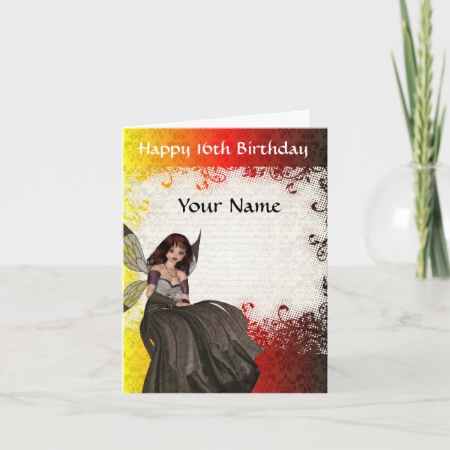 Cute Gothic fairy sweet sixteen birthday Thank You Card (Front)