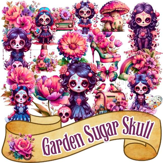 Cute Gothic Garden Sugar Skull  (Creator Uploaded)