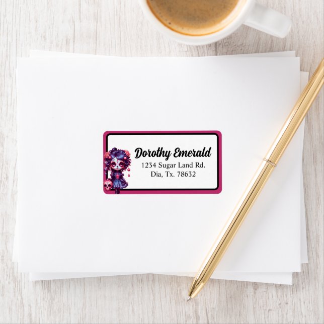 Cute Gothic Garden Sugar Skull  Label (Insitu)