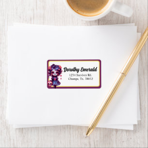 Cute Gothic Garden Sugar Skull  Label