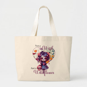 Cute Gothic Garden Sugar Skull  Large Tote Bag
