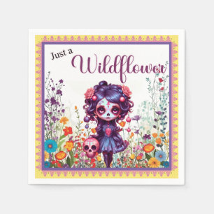 Cute Gothic Garden Sugar Skull Napkin