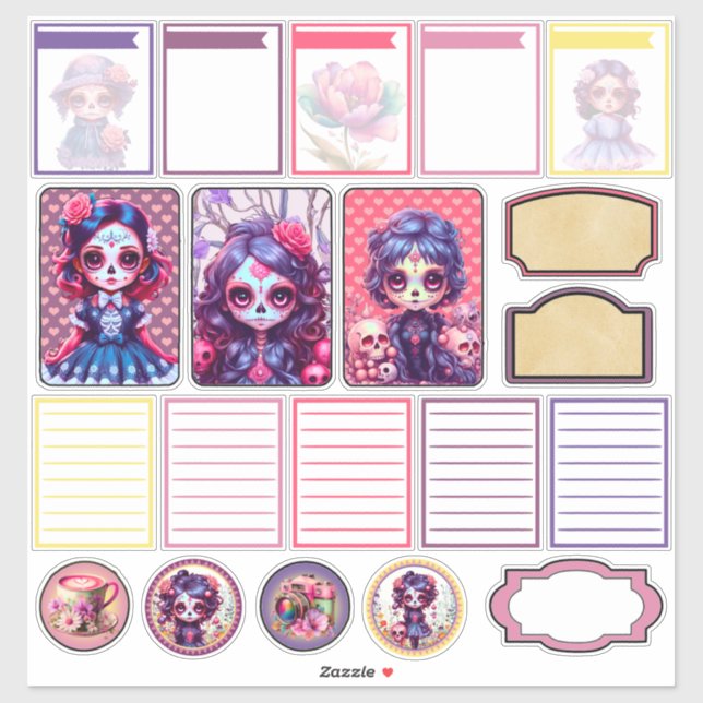 Cute Gothic Garden Sugar Skull  - Planner 1  (Sheet)