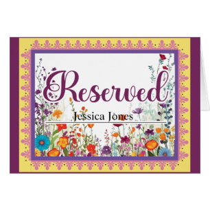 Cute Gothic Garden Sugar Skull Reserved Card