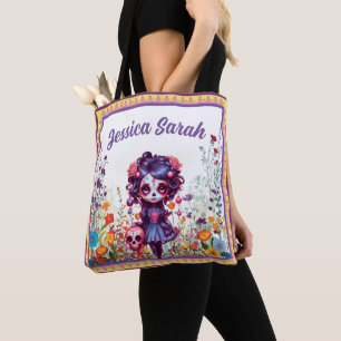 Cute Gothic Garden Sugar Skull  Tote Bag