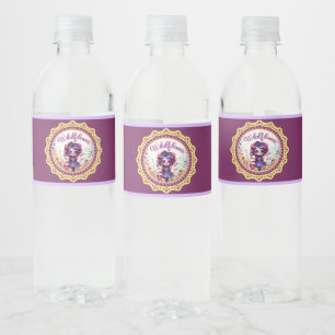 Cute Gothic Garden Sugar Skull Water Bottle Label