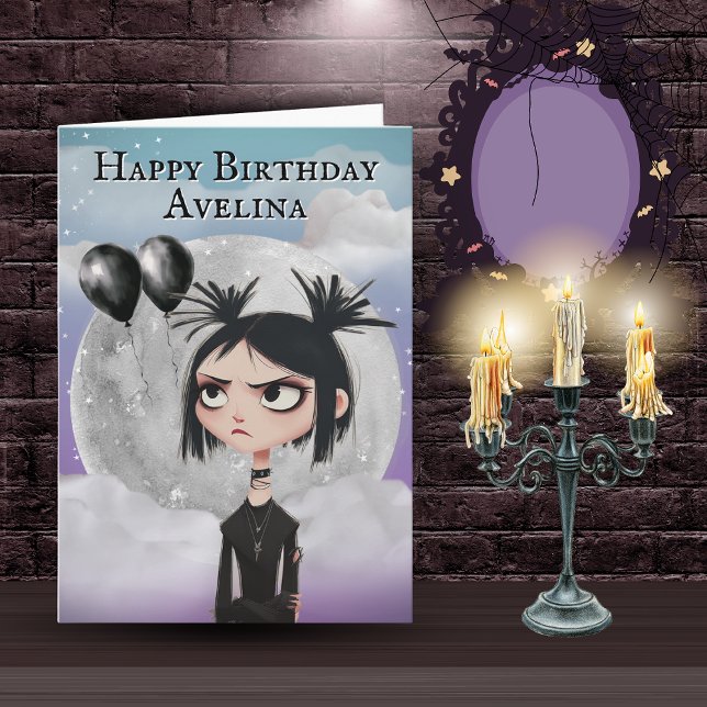 Cute Gothic Girl Birthday Card (Creator Uploaded)