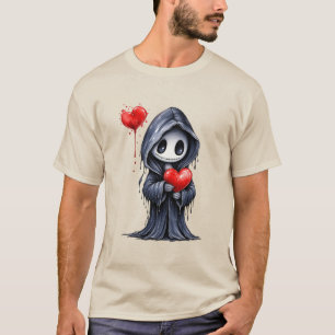 Cute Gothic Grim Reaper Heart T-Shirt – Spooky Lov