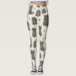 Cute Gothic Pets Pattern – Ghost animal  Leggings