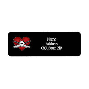 Cute gothic punk anti Valentine heart and dagger
