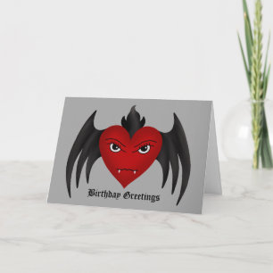 Cute gothic winged vampire heart all occasion card
