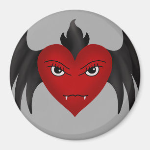 Cute gothic winged vampire heart magnet