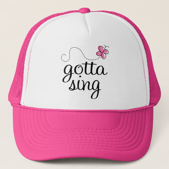 CUTE GOTTA SING PINK TRUCKER HAT (Front)