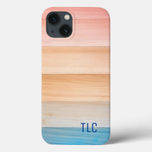 Cute Gradient colourful texture wood pattern iPhone 13 Case
