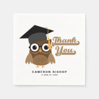 Cute Graduate Owl with Glasses Graduation Party