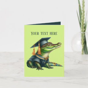 Cute Graduation add message alligator Card