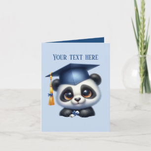Cute Graduation add message panda bear  Card