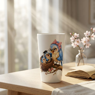 Cute Graduation Bird Latte Mug