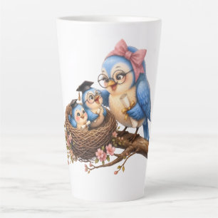 Cute Graduation Bird Latte Mug
