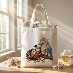 Cute Graduation Bird Tote Bag