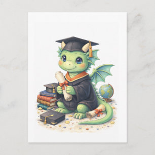 Cute Graduation Dragon Postcard