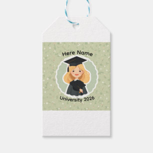 Cute Graduation Girl ,Class of 2026 Custom Name  Gift Tags