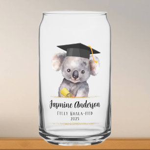 Cute Graduation Koala personalised Can Glass