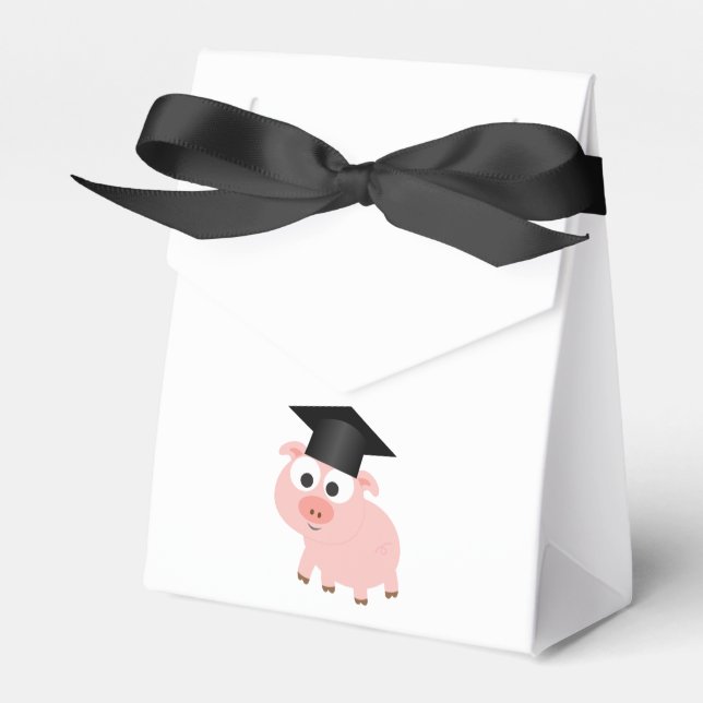 Cute Graduation Pig Favour Box (Front Side)