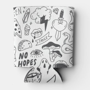 Cute Graffiti: Doodle Art Set. Can Cooler
