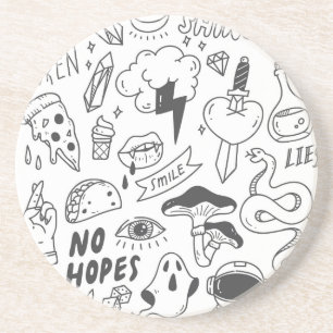 Cute Graffiti: Doodle Art Set. Coaster