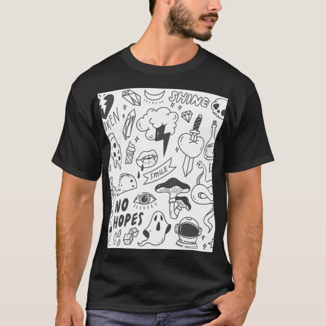 Cute Graffiti: Doodle Art Set. T-Shirt (Front)
