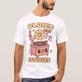 Cute Gramophone Oldies But Goodies Retro T-Shirt