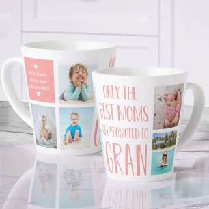 Cute Gran Grandchildren Photo & Name Latte Mug